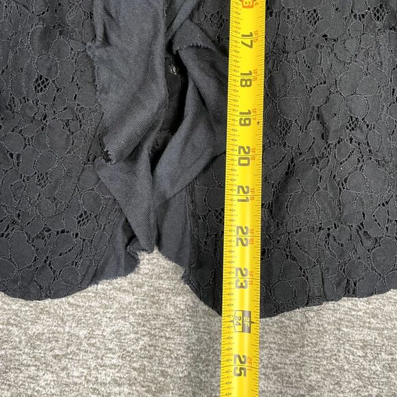 Free People Cardigan Sweater Womens Size 2 Black Lace Sheer Ruched EUC - Picture 3 of 6